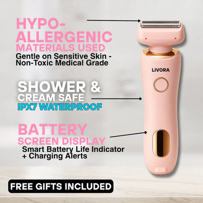 Livora™ SmoothGlide Electric Shaver – Waterproof Hair Removal Electric Razor