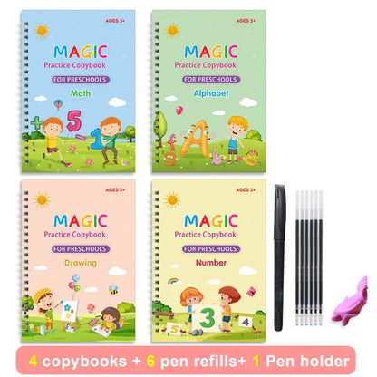 EduGlow™ Magic Practice Copybook Set (4 Books)